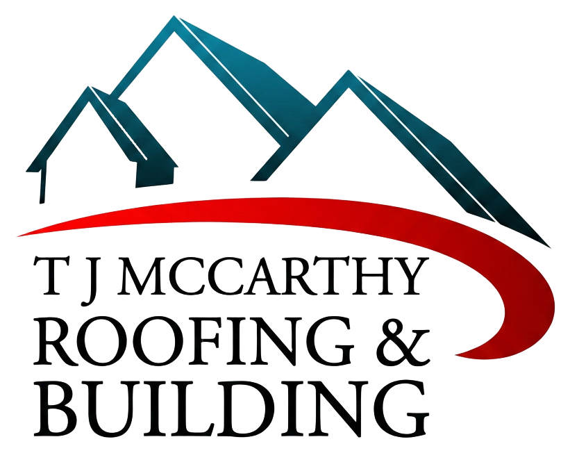 T J McCarthy roofing & building logo